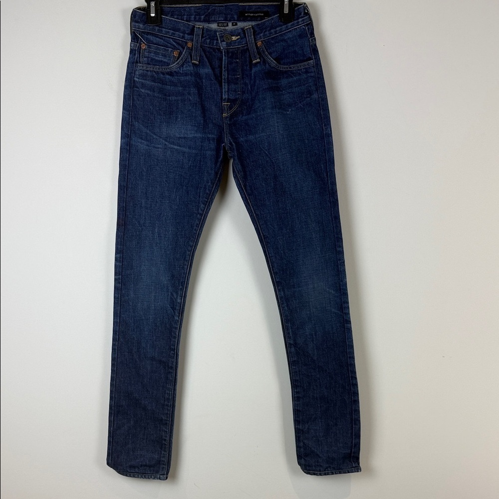 Wings + Horns Dark Blue Slim Indigo Selvage Women's Jeans Size 28